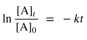 Integrated rate law equation