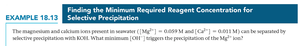 Example: Finding the Minimum Required Reagent Concentration for Selective Precipitation