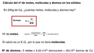 Ejemplo de cálculo de átomos a partir de masa