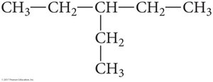 Structural formula for 3-ethylpentane