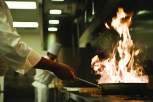 Flambé cooking as an example of exothermic reaction