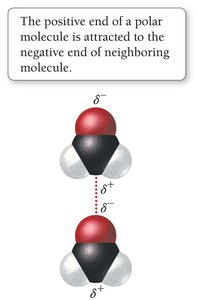 Dipole-dipole attraction between polar molecules