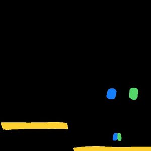 Diagram showing colored symbols for reactants and products in a chemical equation