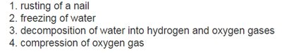 Examples of Chemical and Physical Changes
