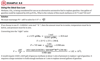 Practice problem for ideal gas law