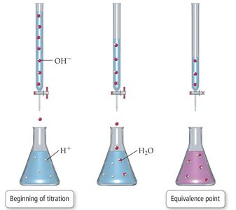 Titration process: beginning to equivalence point