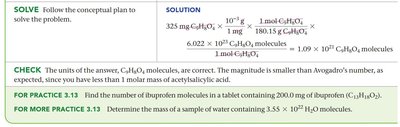 Example: The mole concept—converting between mass and number of molecules