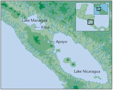 Map of Lake Apoyo, site of recent speciation in cichlid fish