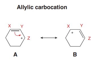 Allylic carbocation resonance in a ring system