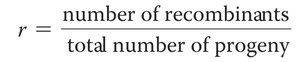 Formula for recombination frequency