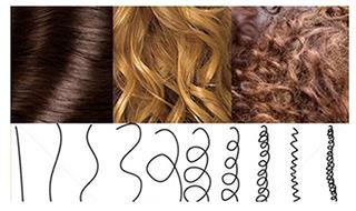 Examples of hair types and curl patterns