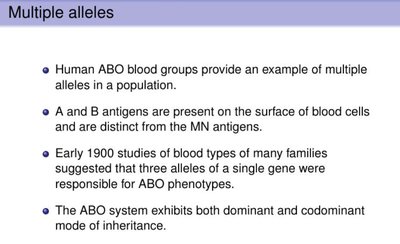 Multiple alleles in ABO blood groups