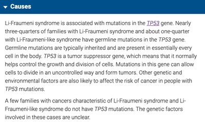 TP53 gene mutations and cancer
