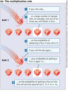 Multiplication rule illustrated with dice