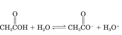 Acid dissociation of acetic acid