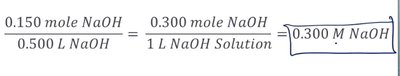 Calculation of molarity for NaOH solution