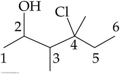 Line structure with OH and Cl groups