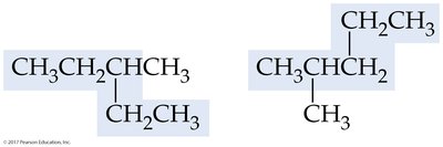 Isomers with methyl group on different carbons