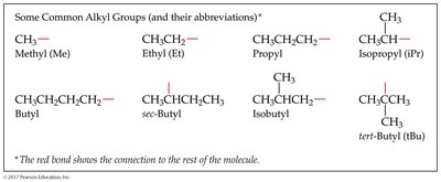Common alkyl groups