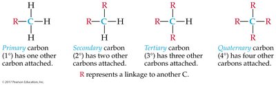 Primary, secondary, tertiary, quaternary carbons