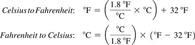 Temperature conversion equations
