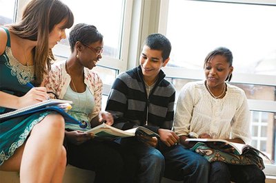 Students studying in a group