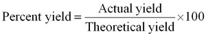 Percent yield formula