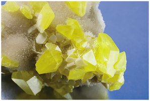 Sulfur crystals representing one mole of sulfur atoms