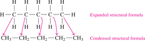 Line-angle formula for pentane
