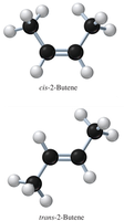 cis-2-butene and trans-2-butene models