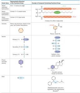 Table of functional groups and examples