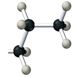 Ball-and-stick model of branched alkane