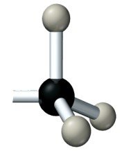 Ball-and-stick model of branched alkane