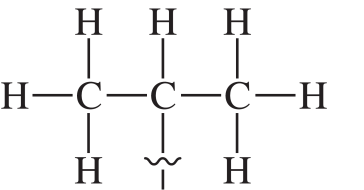 Ball-and-stick model of branched alkane