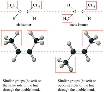Cis-trans isomers in alkenes