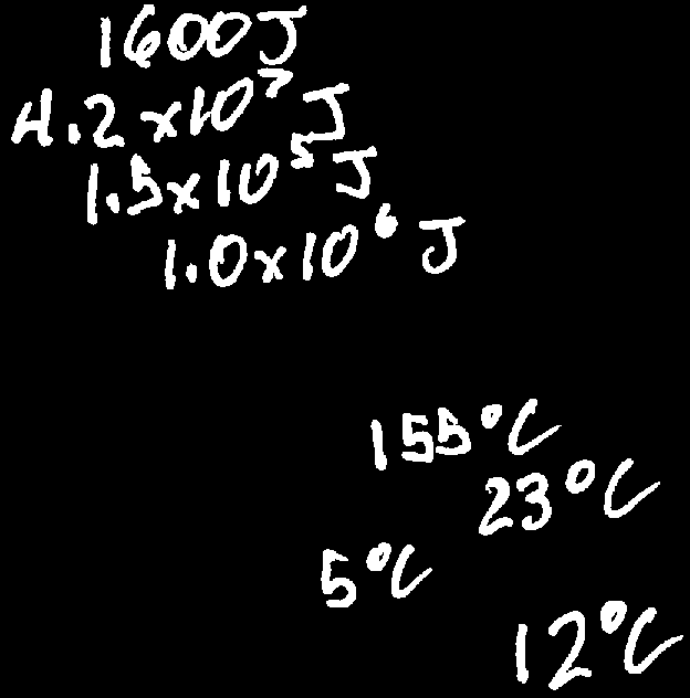 Energy and temperature values