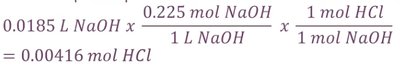 Calculation of molarity of HCl from titration