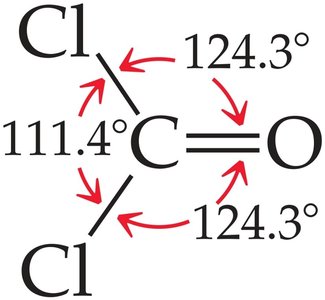 Bond angles in molecules with multiple bonds