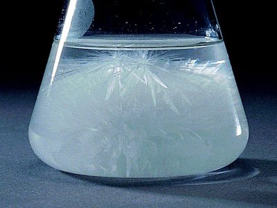 Supersaturated solution with crystallization