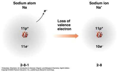 Sodium atom to sodium ion