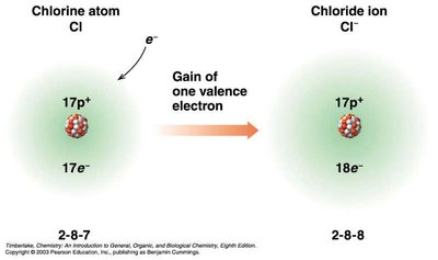 Chlorine atom to chloride ion