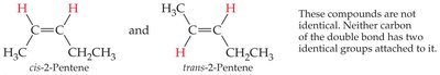 cis-trans isomerism in pentene