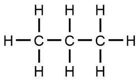 Structural formula of propane