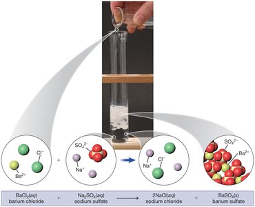 Double replacement reaction: barium chloride and sodium sulfate