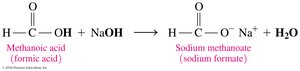 Neutralization of formic acid with NaOH