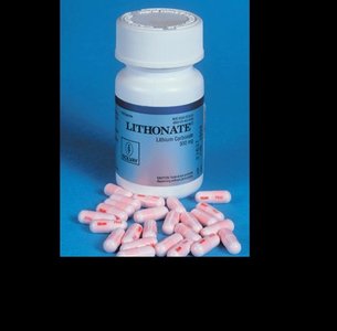 Lithium carbonate medication bottle