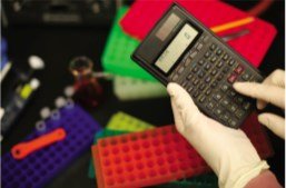 Calculator used in laboratory setting