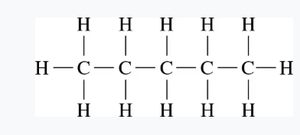 Expanded structural formula for pentane