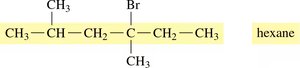 Highlighting the main chain in a branched alkane