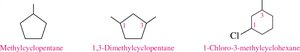 Naming substituted cycloalkanes